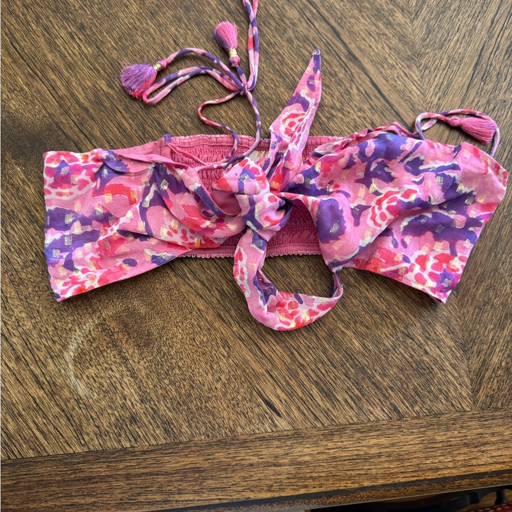 Rococo Sand Pink and Purple Ruffled Top
